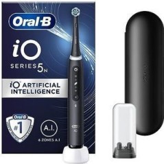 "Oral-B iO Series 5 Matt Black Toothbrush - Experience Superior Clean with Advanced Technology!"